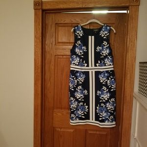 Lands End size 14 Floral & Stripe Ponte Knit Shea